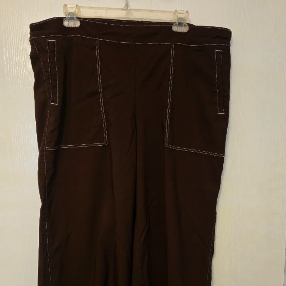 Chico's‎ brown wide leg cropped pants NWOT Size 3.5/18